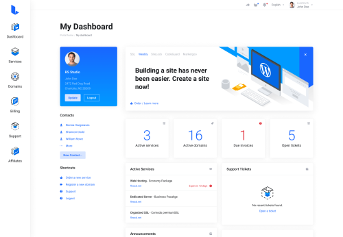 Lagom WHMCS Client Theme